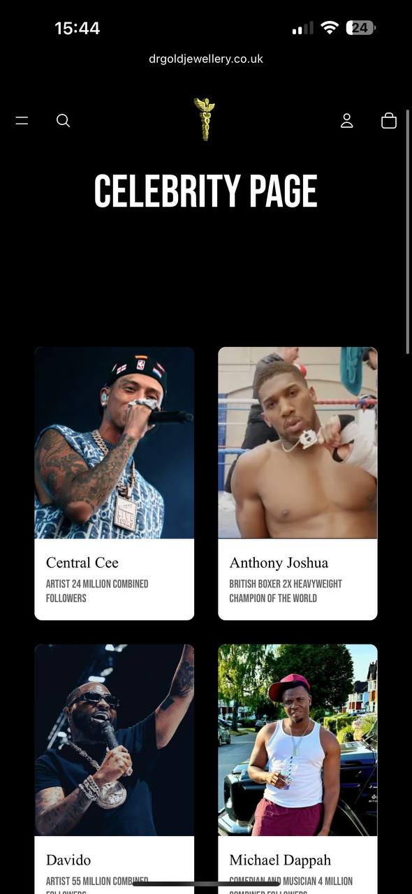 DrGold Jewellery Celebrity Page