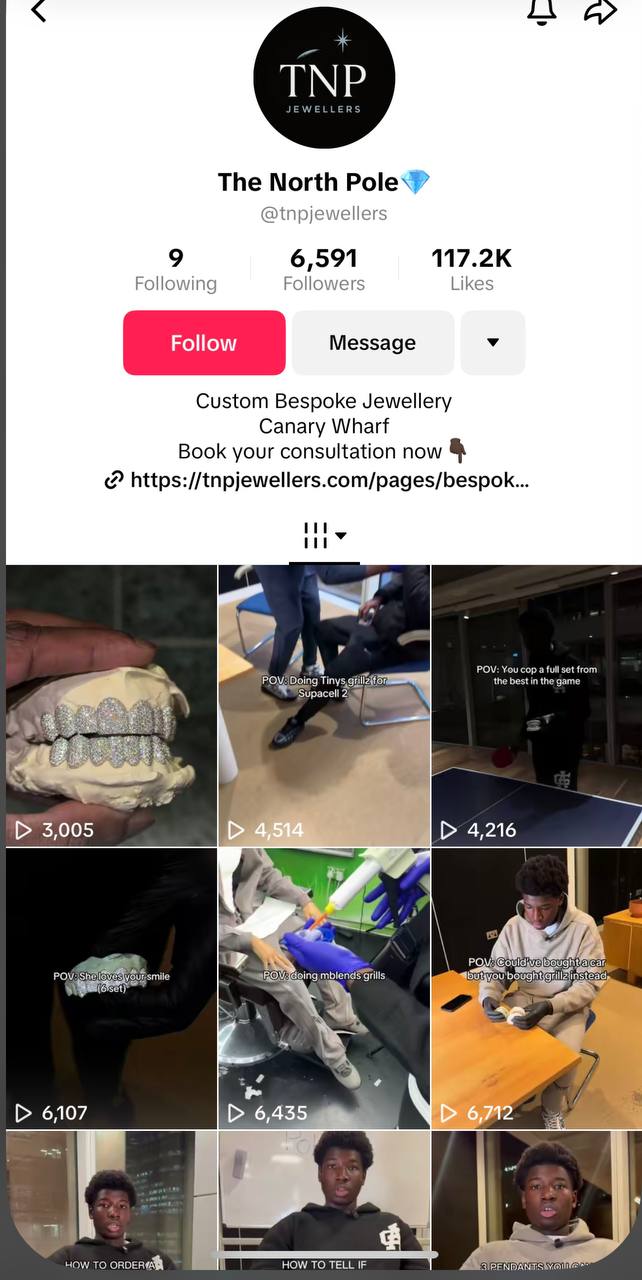 TNP Jewellers TikTok Growth